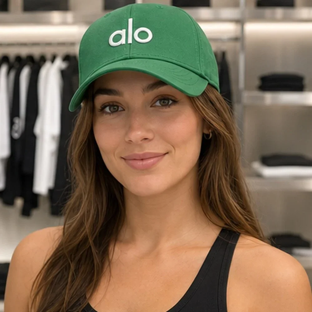 ALO Yoga Green Running Baseball Cap Hat NWT